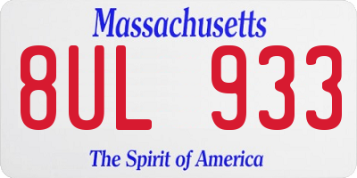 MA license plate 8UL933