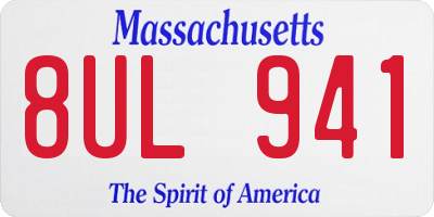 MA license plate 8UL941