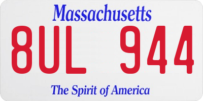 MA license plate 8UL944