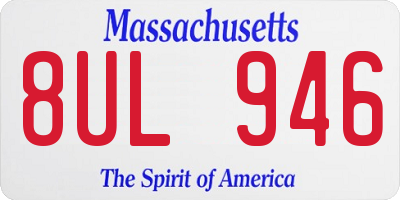 MA license plate 8UL946
