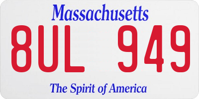 MA license plate 8UL949
