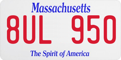 MA license plate 8UL950