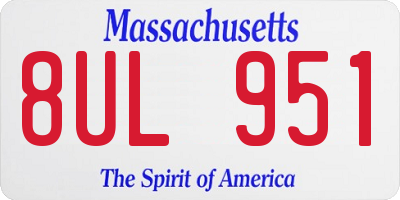 MA license plate 8UL951