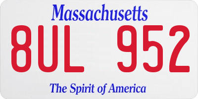 MA license plate 8UL952
