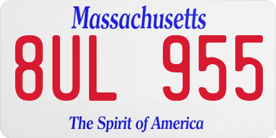 MA license plate 8UL955