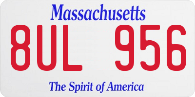 MA license plate 8UL956