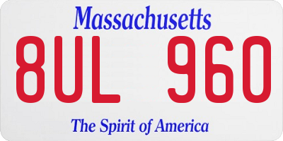 MA license plate 8UL960