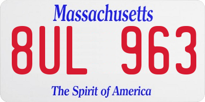 MA license plate 8UL963