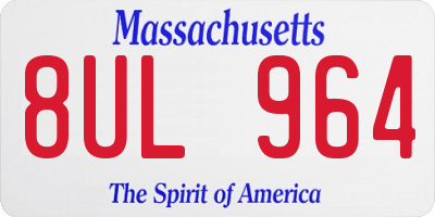 MA license plate 8UL964