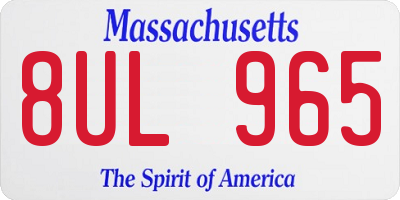 MA license plate 8UL965