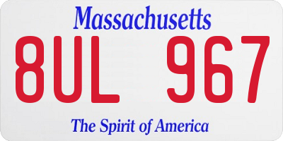 MA license plate 8UL967