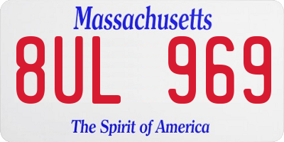 MA license plate 8UL969