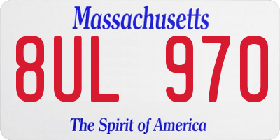 MA license plate 8UL970