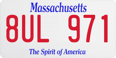 MA license plate 8UL971
