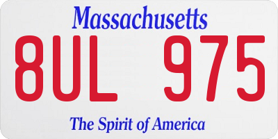 MA license plate 8UL975