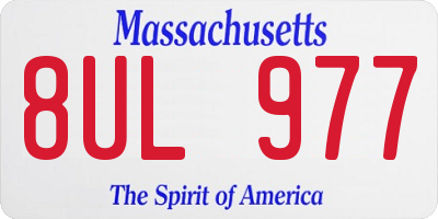MA license plate 8UL977