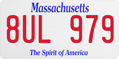 MA license plate 8UL979