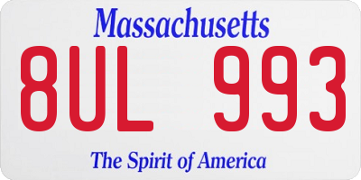 MA license plate 8UL993