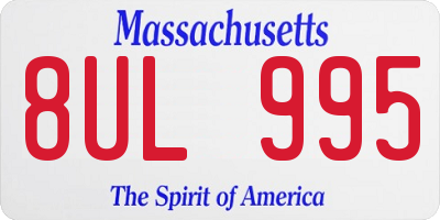 MA license plate 8UL995