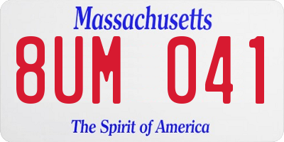 MA license plate 8UM041