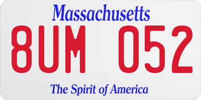 MA license plate 8UM052
