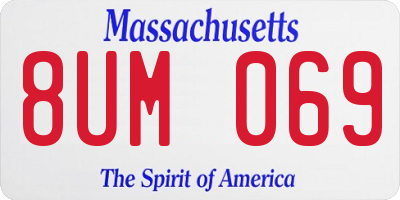 MA license plate 8UM069