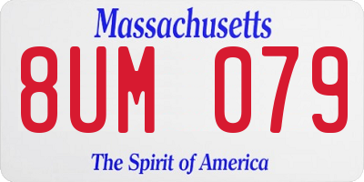 MA license plate 8UM079