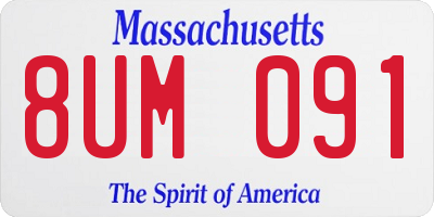 MA license plate 8UM091