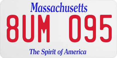 MA license plate 8UM095
