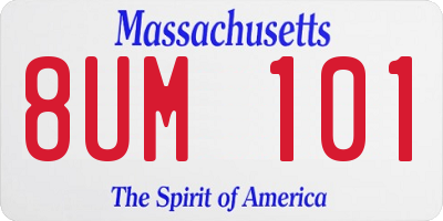 MA license plate 8UM101