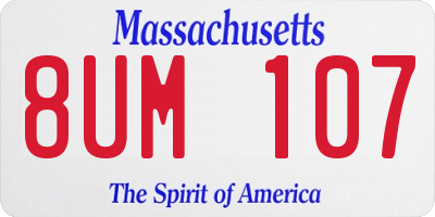 MA license plate 8UM107