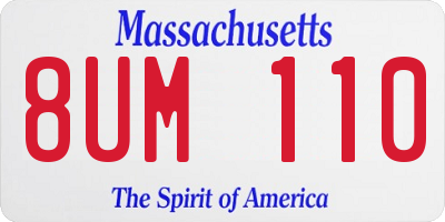 MA license plate 8UM110