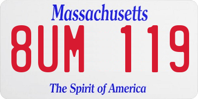 MA license plate 8UM119