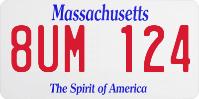 MA license plate 8UM124