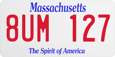 MA license plate 8UM127