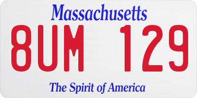MA license plate 8UM129