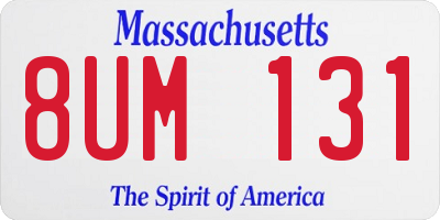 MA license plate 8UM131