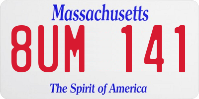 MA license plate 8UM141