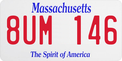 MA license plate 8UM146