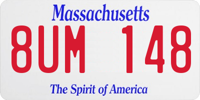 MA license plate 8UM148