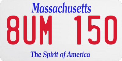 MA license plate 8UM150