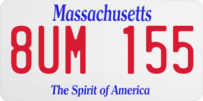 MA license plate 8UM155