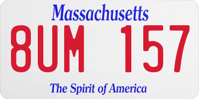 MA license plate 8UM157