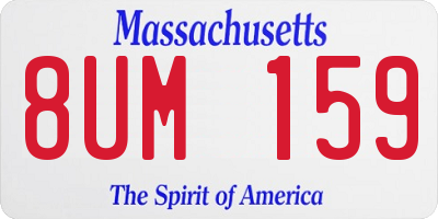 MA license plate 8UM159