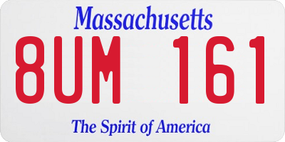 MA license plate 8UM161