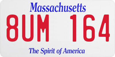 MA license plate 8UM164