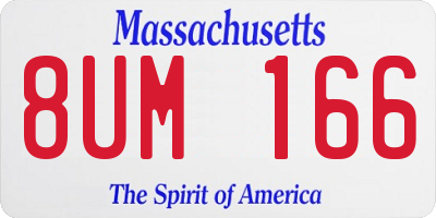 MA license plate 8UM166