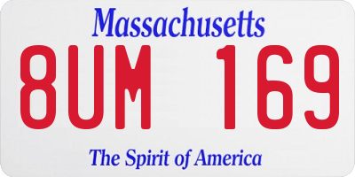 MA license plate 8UM169