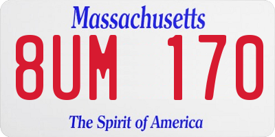 MA license plate 8UM170