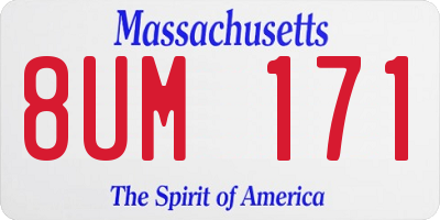 MA license plate 8UM171